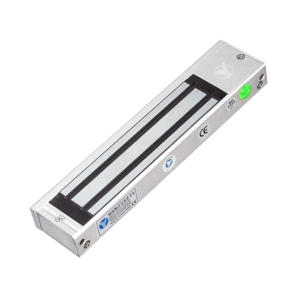Cerradura Magnética con indicador led para Control de Acceso Fuerza de Sujeción 180 Kg o 350 LB Compatible con Soporte MBK180NZL Para puerta de madera vidrio o metal YM-180N(LED) - SILYMX