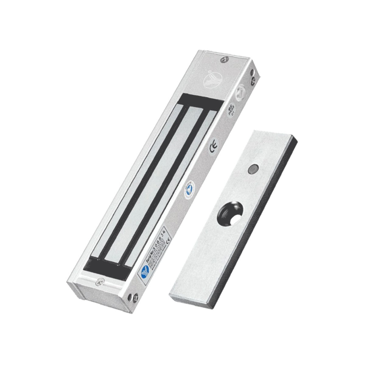 Paquete de Cerradura Magnética para Puertas de Vidrio sin Marco YM-180N(LED) + MBK-180U - SILYMX