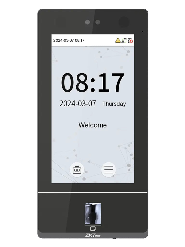 Control de Acceso y Asistencia Facial IP65 con 10,000 Rostros, Huella y Tarjeta 125 kHz ZKTeco SenseFace 7A