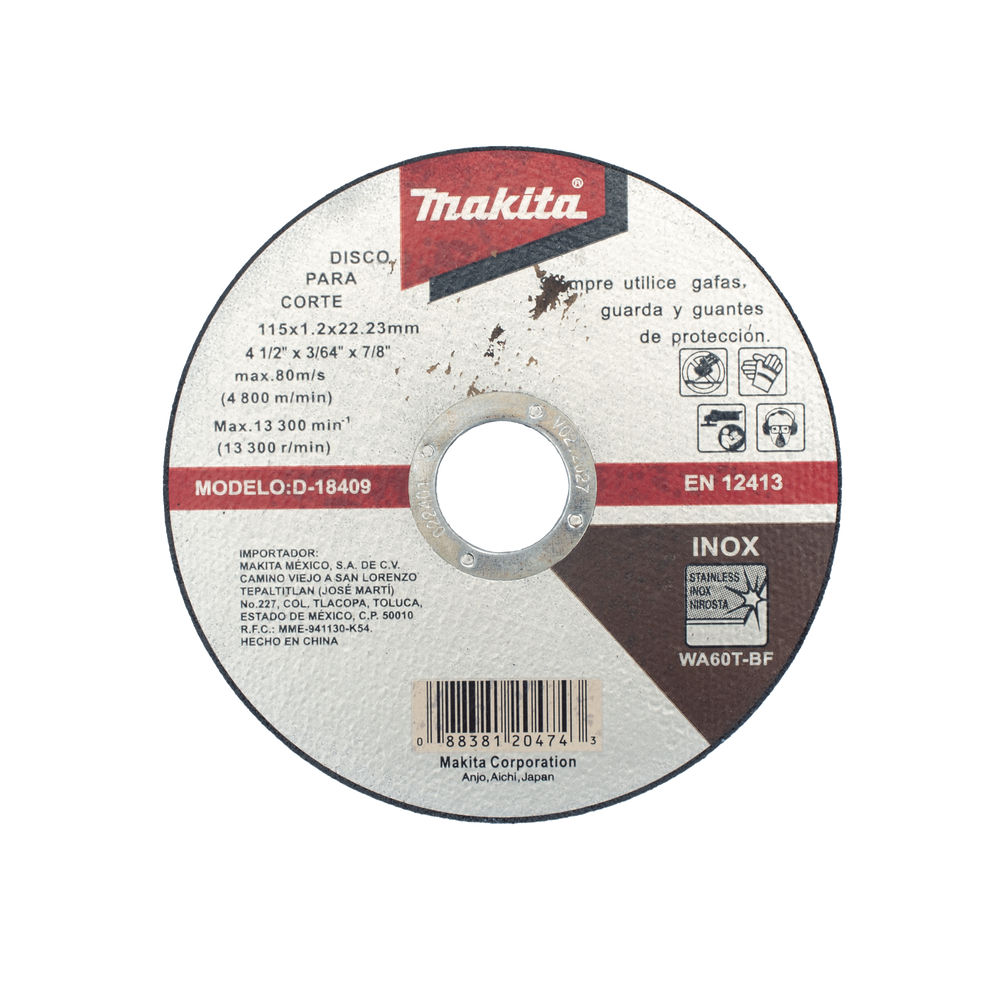 Disco De Corte De 22.225 Mm De Acero Inoxidable Makita D18409 - SILYMX
