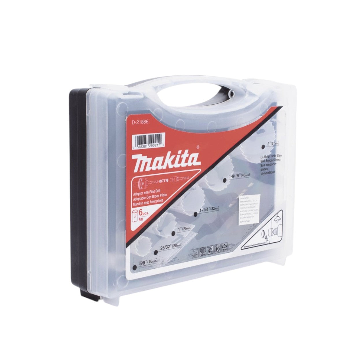 Kit de broca sierras incluye 6 piezas de broca sierras, 2 adaptadores y resorte de expulsión D-21870 - SILYMX