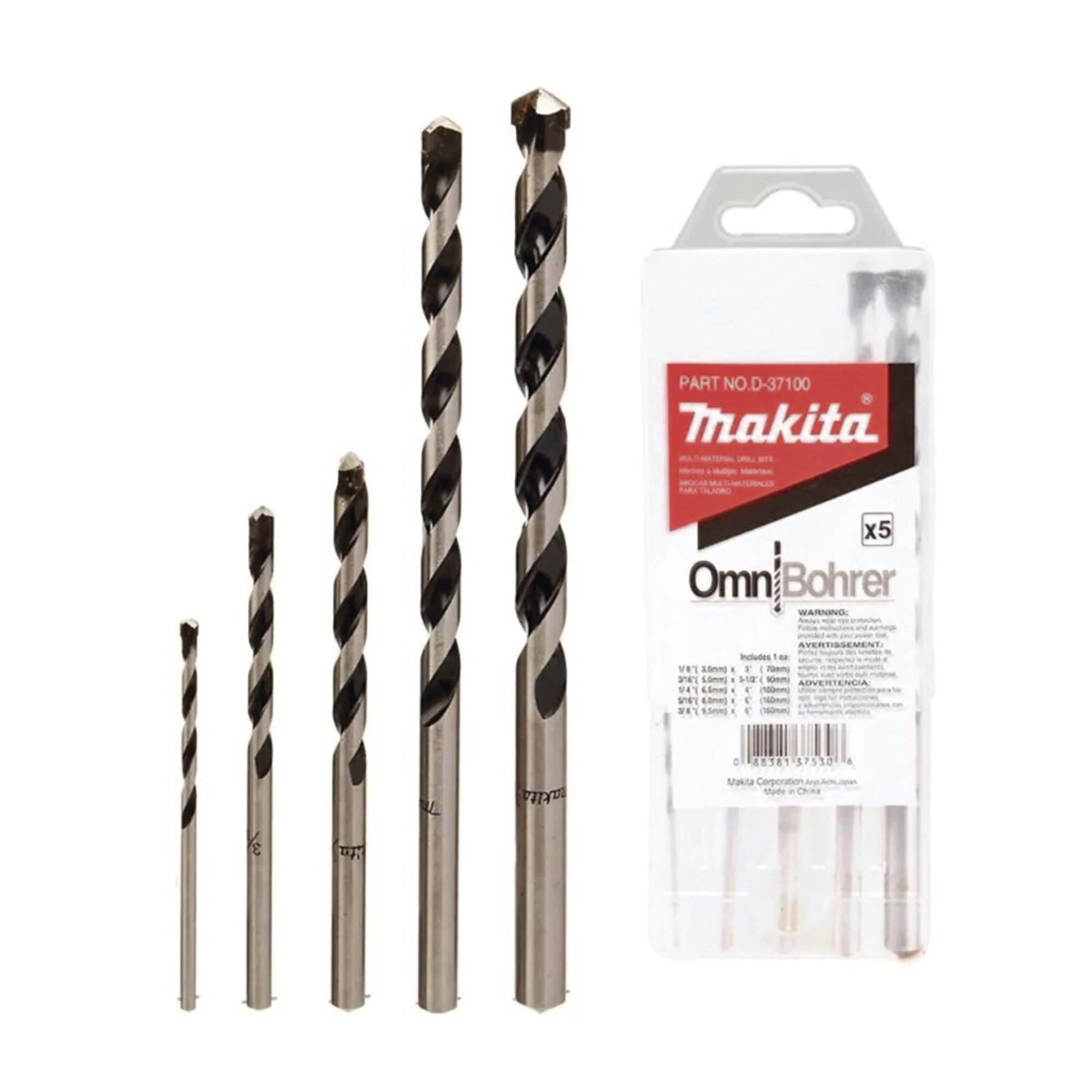 Juego de 5 Brocas para Concreto MAKITA D37100 - SILYMX