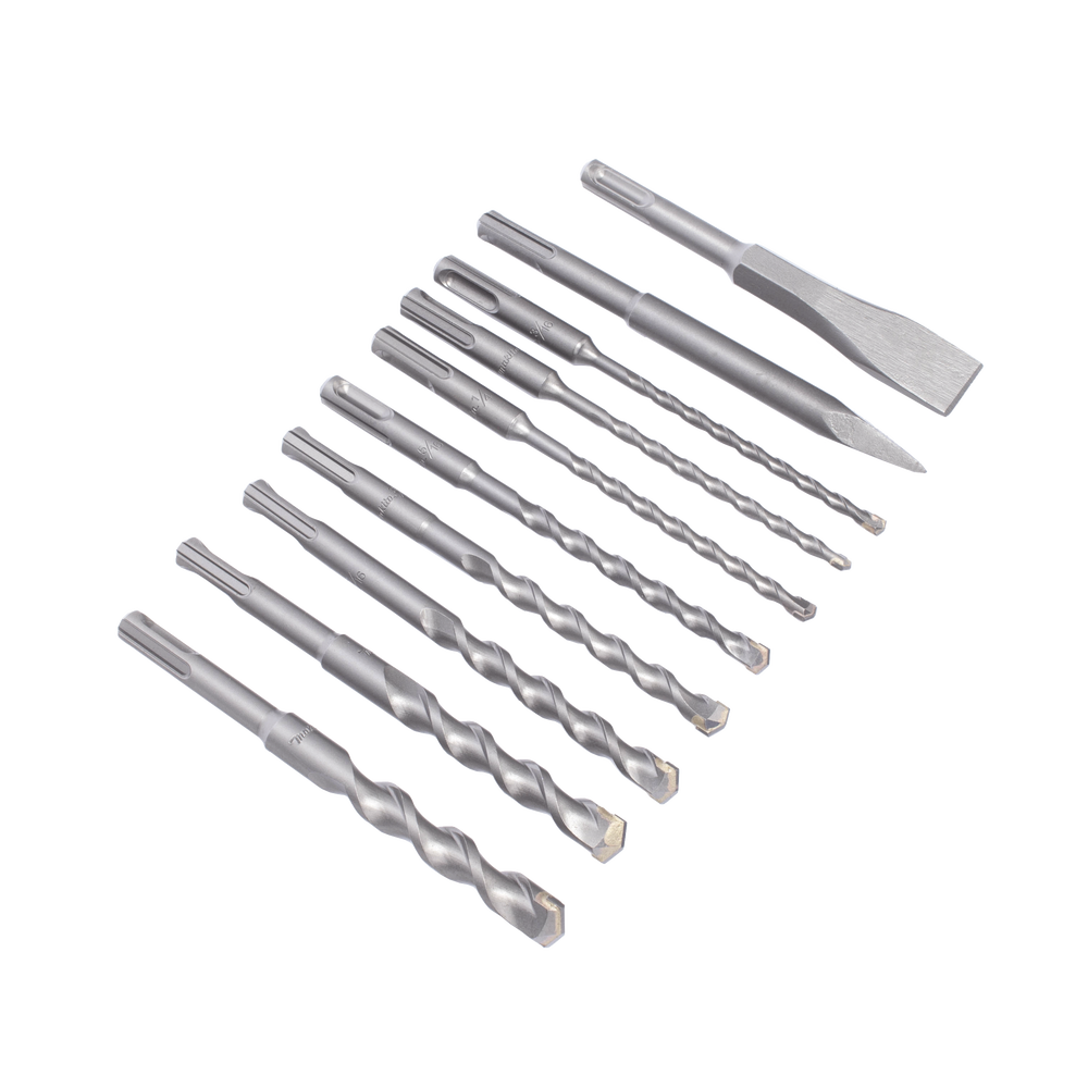 Juego con 10 piezas de brocas y cinceles SDS PLUS D-45820 - SILYMX