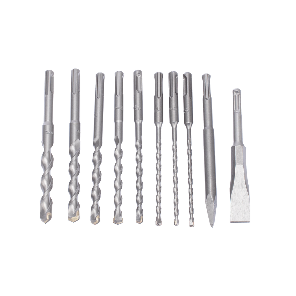 Juego con 10 piezas de brocas y cinceles SDS PLUS D-45820 - SILYMX
