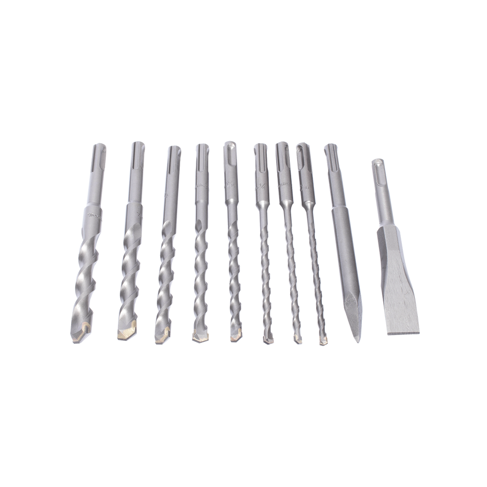Juego con 10 piezas de brocas y cinceles SDS PLUS D-45820 - SILYMX