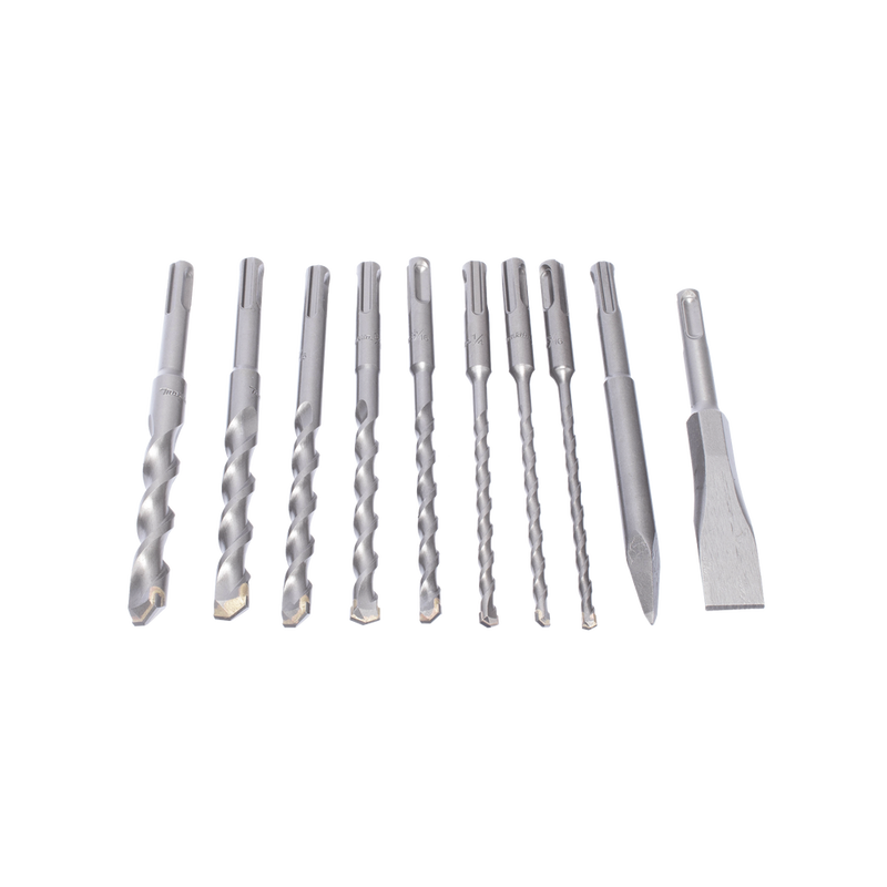 Juego con 10 piezas de brocas y cinceles SDS PLUS D-45820 - SILYMX