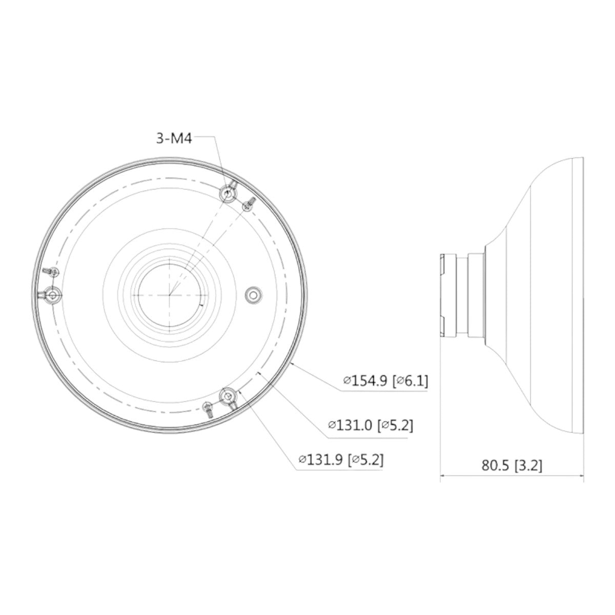 ADAPTADOR PARA CAMARA FISHEYE IPCEBW81230 DH-PFA105 - SILYMX