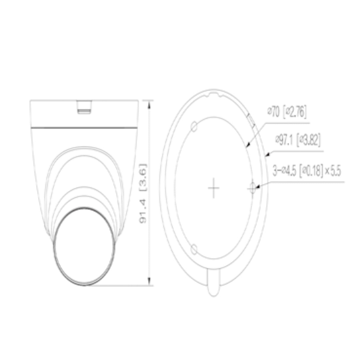 Cámara Domo Full Color de 2 MP 1080p Lente e 2.8mm 106 Grados de Apertura 20 Metros de Iluminación Instalación Rápida IP67 DWDR Starlight      DH-HAC-HDW1209TLQN-LED - SILYMX