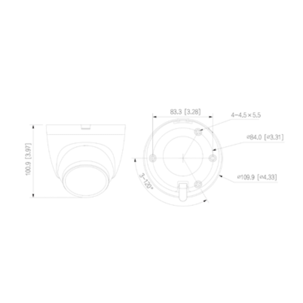 Camara Domo 4k  8 Megapixeles con Microfono Integrado  Lente de 2.8mm  106 Grados de Apertura  IR de 40 Metros  Super Adapt  Instalación Rápida  WDR Real de 120 dB  IP67  Soporta: CVI CVBS AHD TVI  DH-HAC-HDW1801TQN-A - SILYMX