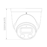 Camara IP Domo TiOC de 4 Megapixeles WizSense Lente de 2.8 mm Angulo de 101 Grados Iluminador Dual Sirena Estrobo Azul y Rojo IR 30m SMD 4.0 Micrófono Integrado Ranura MicroSD IP67 PoE DH-IPC-HDW3449H-AS-PV - SILYMX