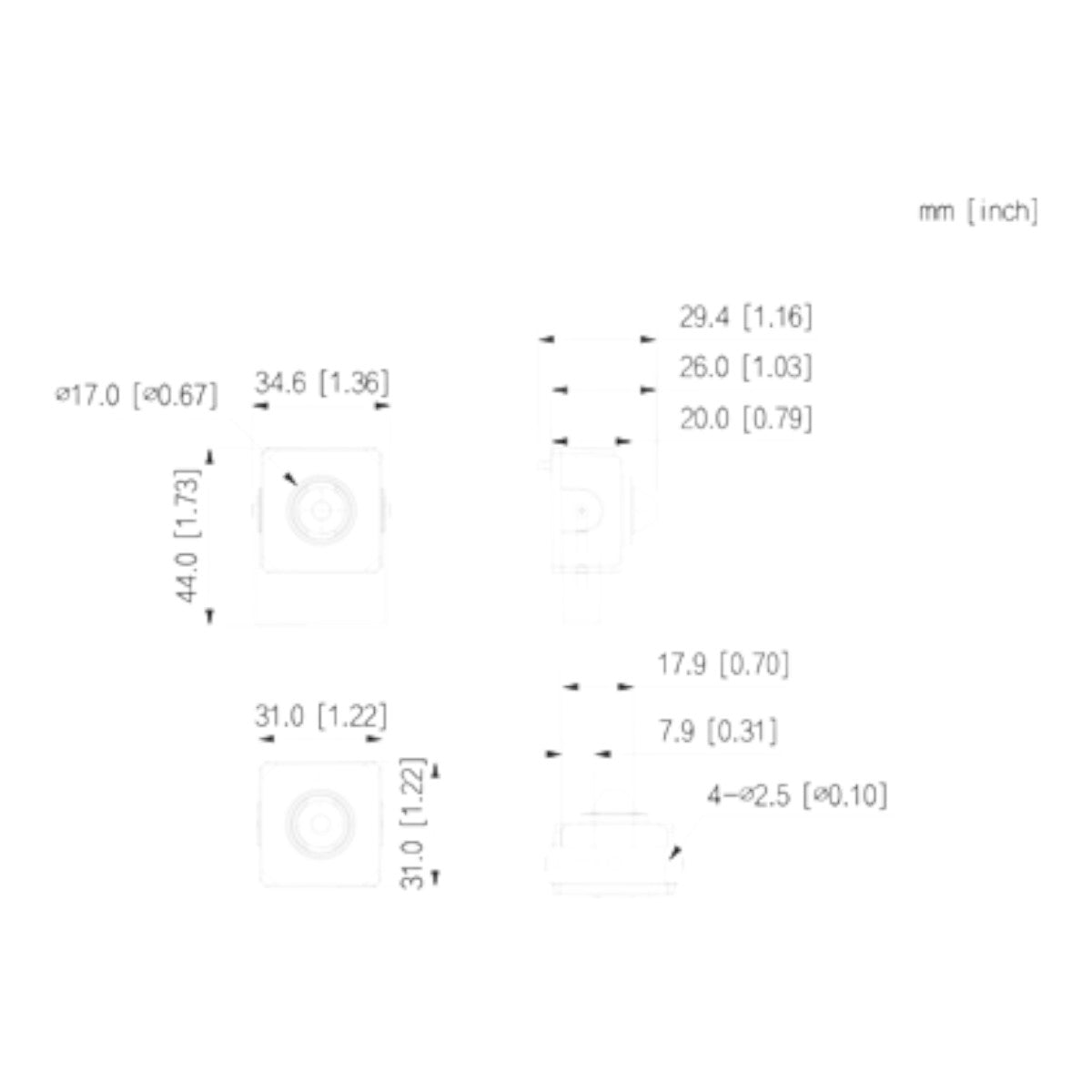 Camara IP Pinhole de 2 Megapixeles Lente de 2.8mm 96 Grados de Apertura Microfono Integrado H.265 1 E&S de Audio WDR Real de 120 dB Videoanaliticos con IVS DH-IPC-HUM4231S-L4 - SILYMX