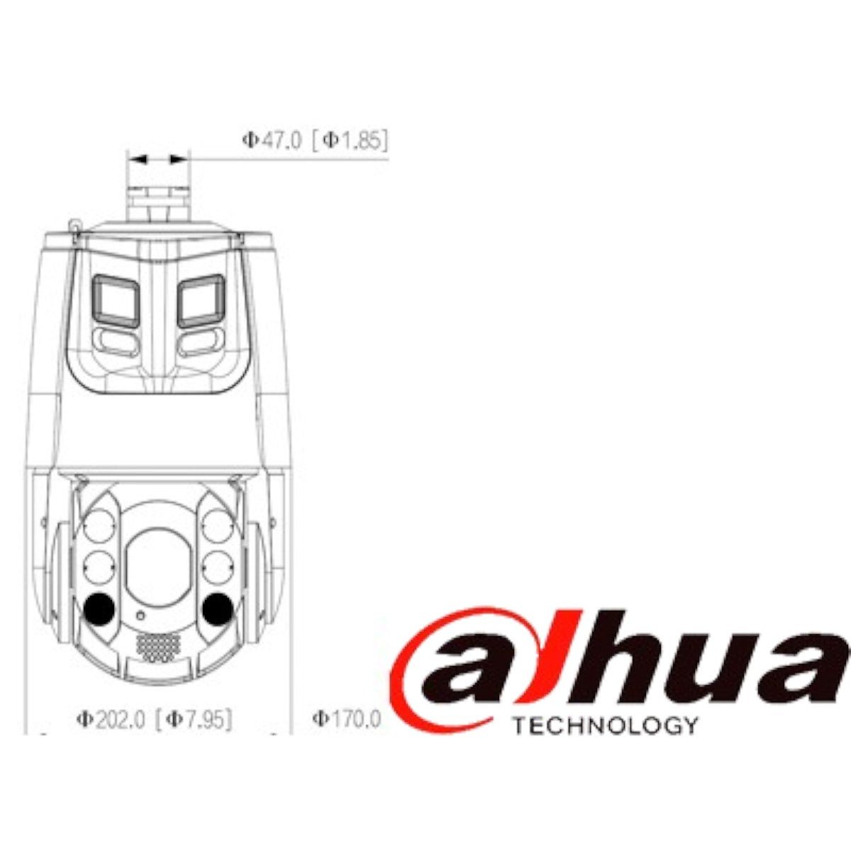Cámara Ptz Ip 4mp 180 Starlight Ir 200m Detección Facial DH-SDT6C432-4P-GB-APV-0280 - SILYMX