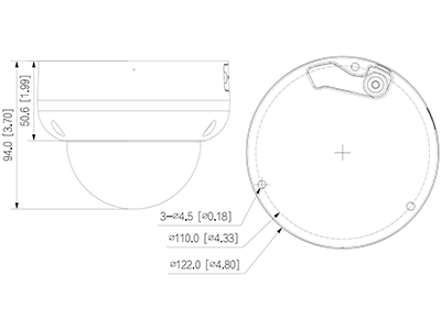 Cámara IP domo antivandálica de 4 MP con lente de 2.1 mm visión nocturna de 15 m IA WizSense PoE WDR H.265+ IP67 IK10 micrófono DH-IPC-HDBW3441R-AS-P - SILYMX