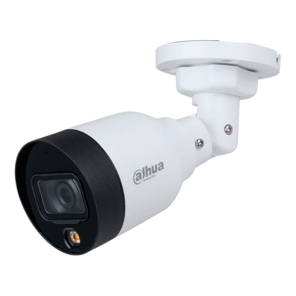 Camara IP Bullet 2 MP Full Color 2.8 mm 102° de apertura micrófono integrado H.265+ luz visible de 15 m IP67 PoE DWDR DH-IPC-HFW1239S1-A-LED-S6