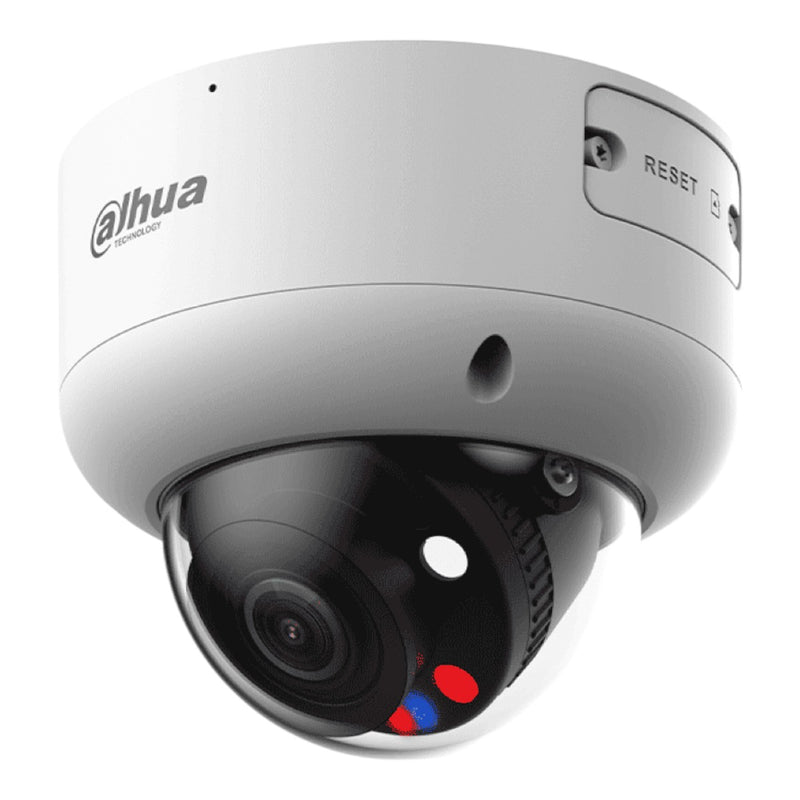 Cámara IP Domo 8MP TiOC y WizSense lente motorizado 2.7-13.5mm 40m con IR audio bidireccional iluminadores duales entradas salidas alarma y audio disuasión activa AcuPick IP66 Antivandálica DH-IPC-HDBW3849R1-ZAS-PV-S5 - SILYMX