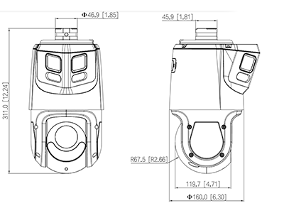 Cámara Ip Ptz 8+4mp 8mp Vista Panorámica+4mp Pt Tioc DH-SDT4E425-8P-GB-APV1 - SILYMX