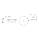 Cámara IP Domo de 4 MP con lente de 2.8mm y ángulo de 95° ideal para multivisión. Ofrece IR de 30m tecnología WizMind detección facial protección perimetral Starlight PoE WDR H.265+ IP67 IK10 micrófono y E S de alarma DH-IPC-HDBW5441F-AS-E2 - SILYMX