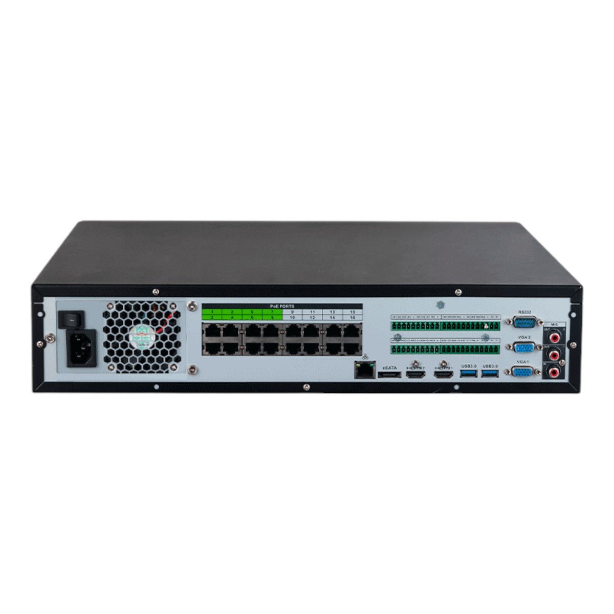 NVR de 64 canales IP 4K con tecnología Acupick de 16 puertos PoE RAID 0 1 5 6 10 384 Mbps IA avanzada detección y reconocimiento de rostros protección perimetral SMD Plus en 8 canalesDHI-NVR5864-16P-EI - SILYMX