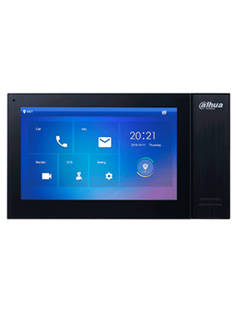 Kit de videoportero IP con monitor táctil de 7 de 8GB de memoria embebida soporte para alarmas 6 1 frente de calle con apertura remota y tarjetas Mifare IC Card Incluye un switch PoE de 4 puertos 10 100 DHI-KTP02 - SILYMX