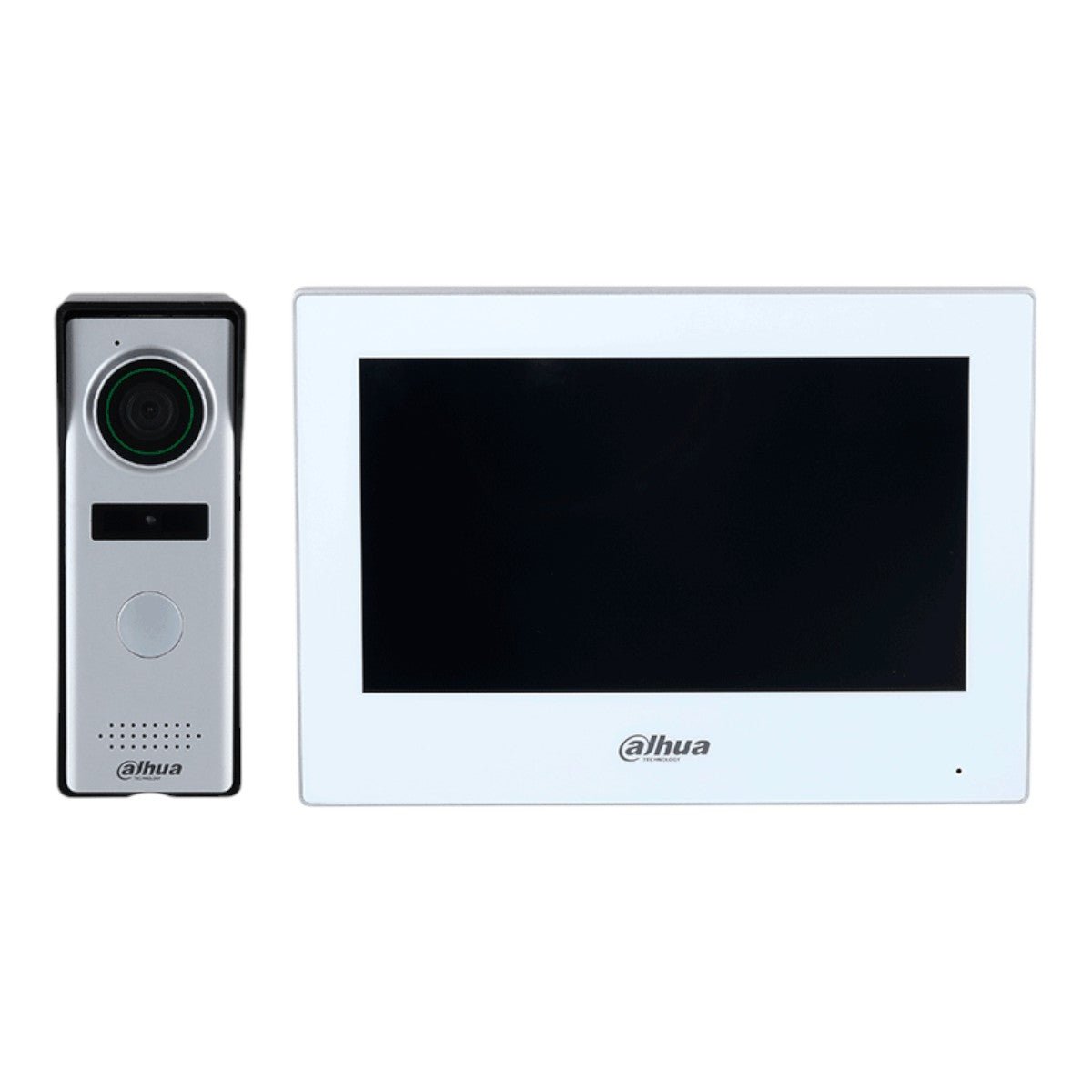 Kit de Videoportero Híbrido Frente de Calle Analogico con Camara de 1.3 MP Monitor Touch de 7 Pulgadas WiFi 4 Hilos al Frente de Calle 6&1 E&S de Alarma Soporta Cámaras IP Compatible App DMSS Apertura remota puerta MCI DHI-KTH01 - SILYMX