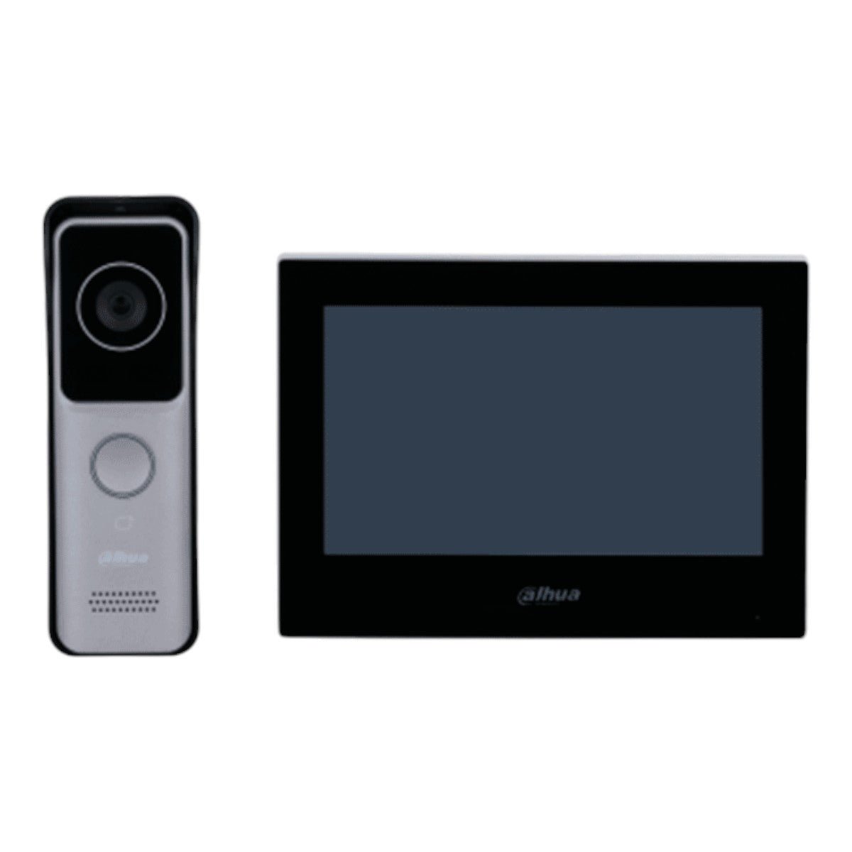 Kit de Videoportero IP Wifi Monitor de 7 Pulgadas Wifi 6&1 E&S de Alarma Soporta PoE Frente de Calle con Camara de 2 Megapixeles Ranura MicroSD Apertura de Puerta Soporta Hasta 3000 Tarjetas IP65 DHI-KTW02 - SILYMX