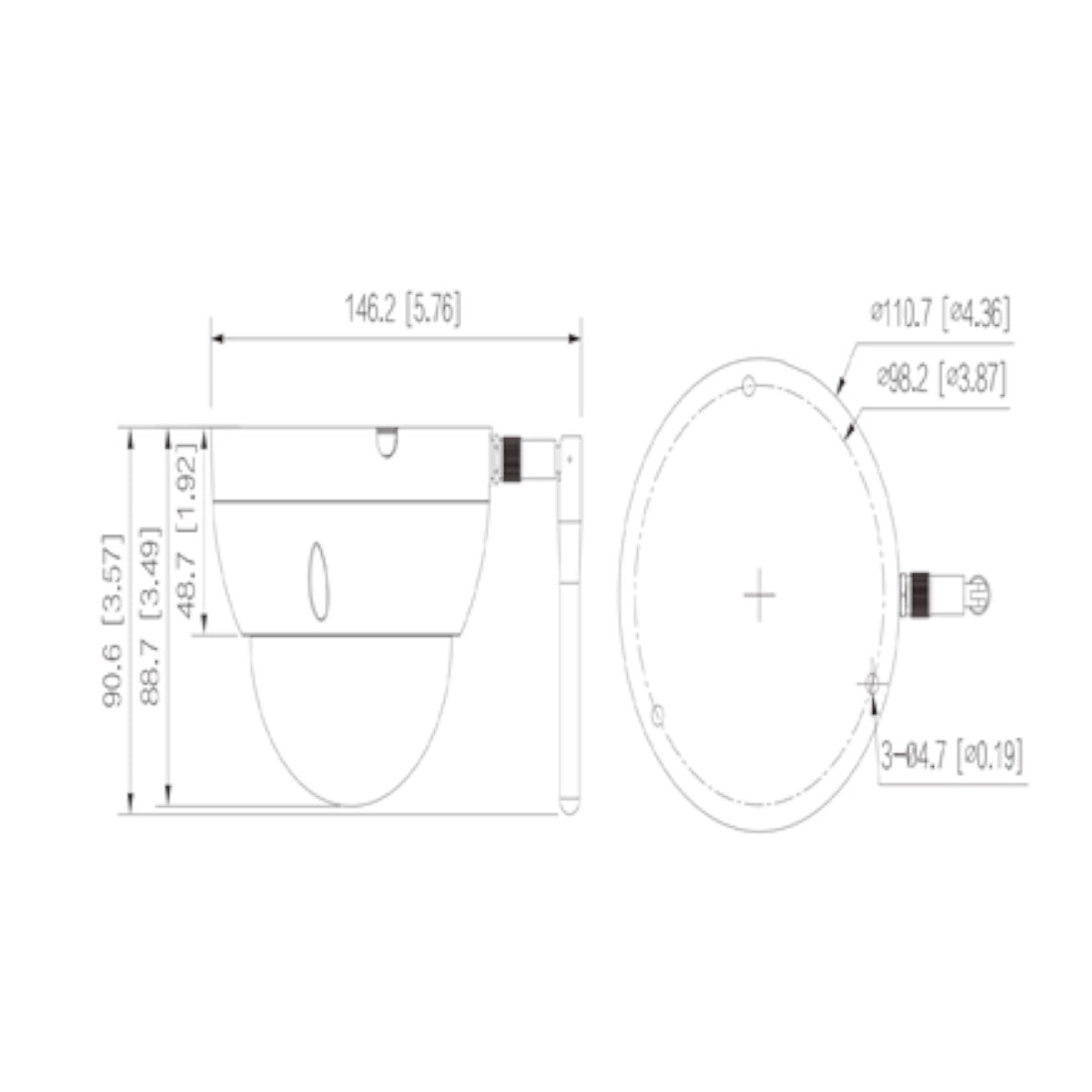 Camara IP Domo Wifi de 2 Megapixeles Lente de 2.8 mm 100 Grados de Apertura IR de 30 Metros Ranura para MicroSD IP67 Antivandálica Ik10 Detección de Humanos SMD Hasta 80 Metros de Alcance en Area Abierta DH-IPC-HDBW1230DE-SW - SILYMX