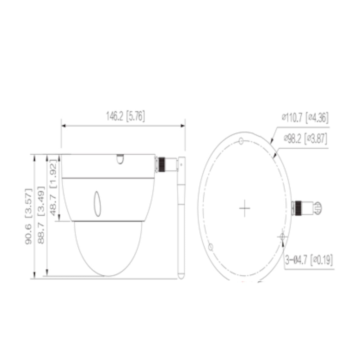 Camara IP Domo Wifi de 4 Megapixeles Lente de 2.8 mm 90 Grados de Apertura IR de 30 Metros Ranura para MicroSD IP67 Antivandálica Ik10 Detección de Humanos SMD Hasta 80 Metros de Alcance en Área Abierta DH-IPC-HDBW1430DE-SW - SILYMX