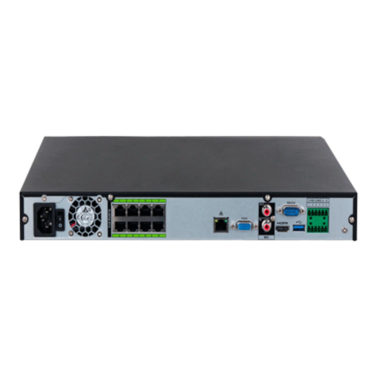 NVR IP con tecnología Acupick y WizSense 16 canales 1U con 8 PoE 2 HDD H.265+/H.265 384 Mbps reconocimiento y detección facial protección perimetral SMD Plus IA por cámara ANPR mapa de calor conteo de personas y metadatos DHI-NVR5216-8P-EI - SILYMX