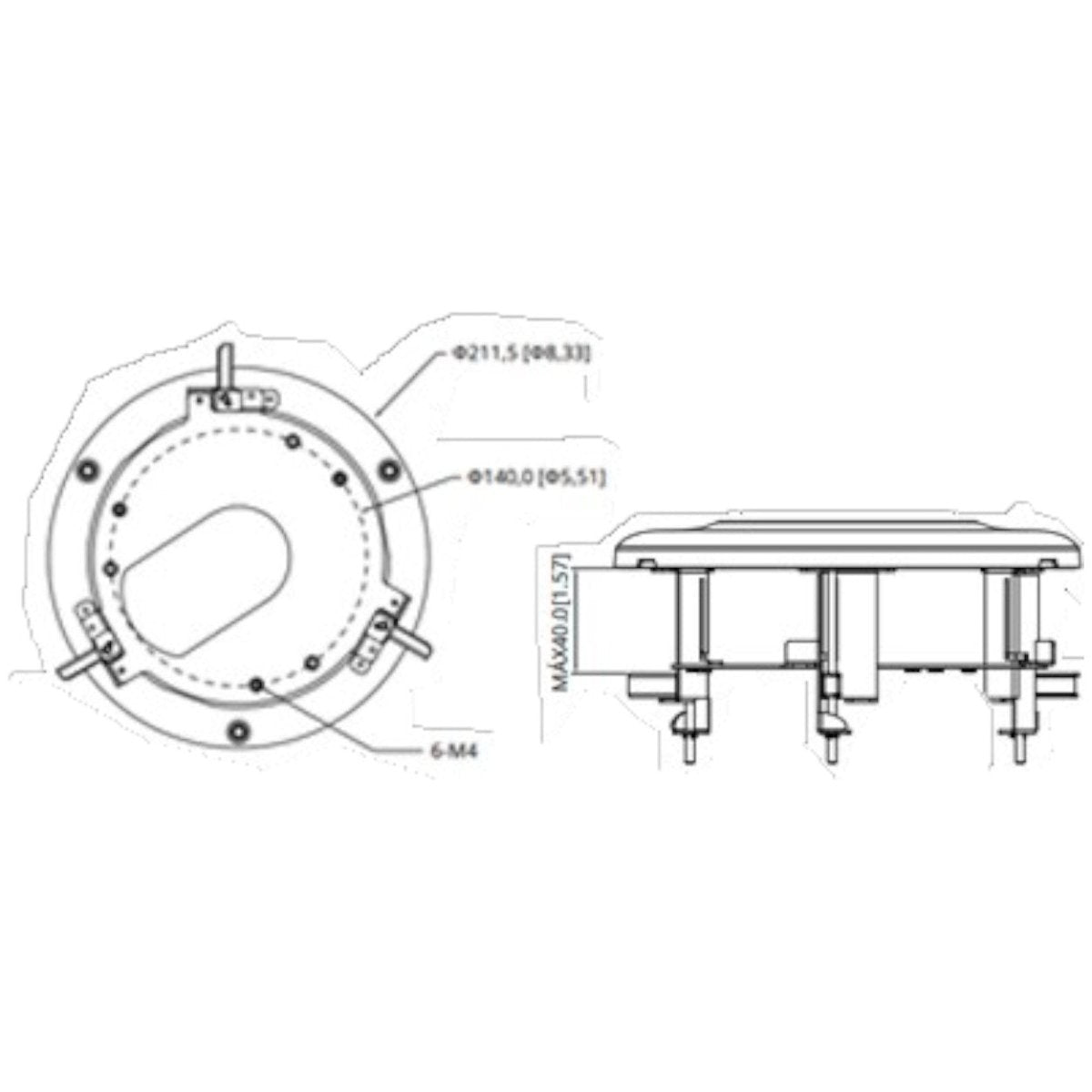 Soporte De Montaje En Techo Aplicable A Cámaras Domo DH-PFB5201C - SILYMX