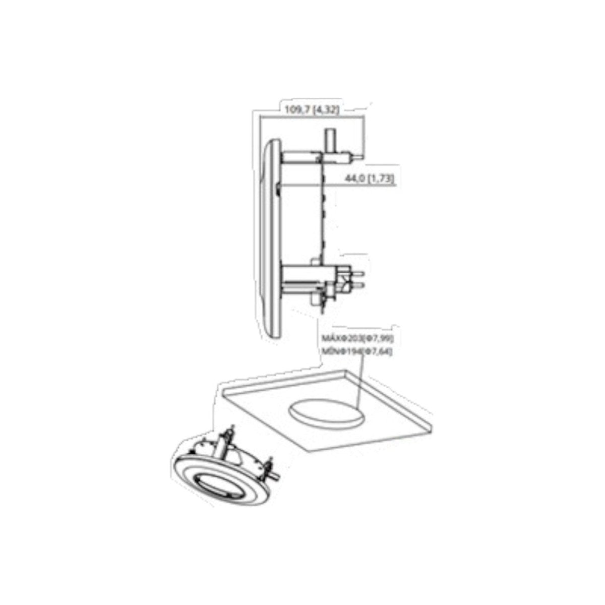 Soporte De Montaje En Techo Aplicable A Cámaras Domo DH-PFB5201C - SILYMX