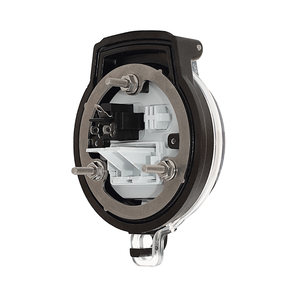 Dispositivo Circular de Puertos de Acceso a Datos Con Dos Espacios Para Módulos Mini-Com y Un Receptáculo NEMA 5-15R - SILYMX