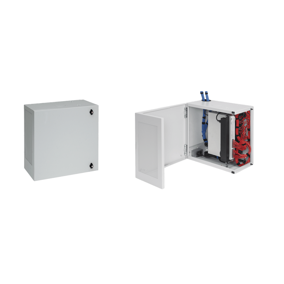 Racks CerradosHOFFMANDBL242412GGabinete de Montaje en Pared L - Box, 610 x 610 x 313 mm, de Acero, 6 UR, Color gris - SILYMX
