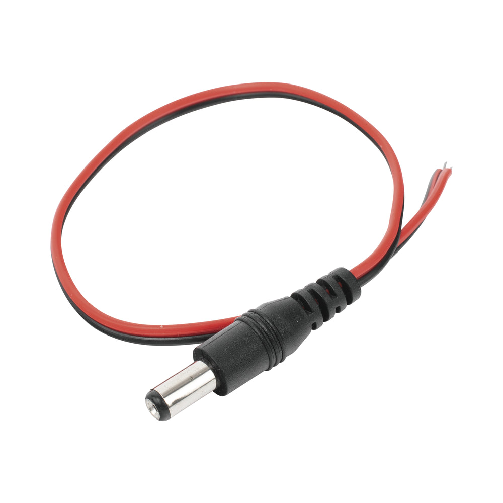 Cable con CONECTOR MACHO (Pigtail) / Alimentación para Vcd con Puntas Libres / POLARIZADO / Largo 22cm / CALIBRE 22AWG.