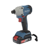 Atornillador de Impacto Inalámbrico 20V / Motor Brushless / Portabrocas Hexagonal 1/4 in / 90-180 Nm Torque / Batería 2.0Ah con Maletín