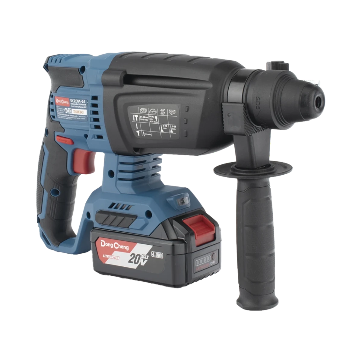 HerramientasDONGCHENGDCZ-C0424-EMMartillo Perforador Inalámbrico SDS - PLUS 20V 2.7J Motor Brushless 2 Baterías 4.0Ah DONGCHENG DCZ - C0424 - EM - SILYMX
