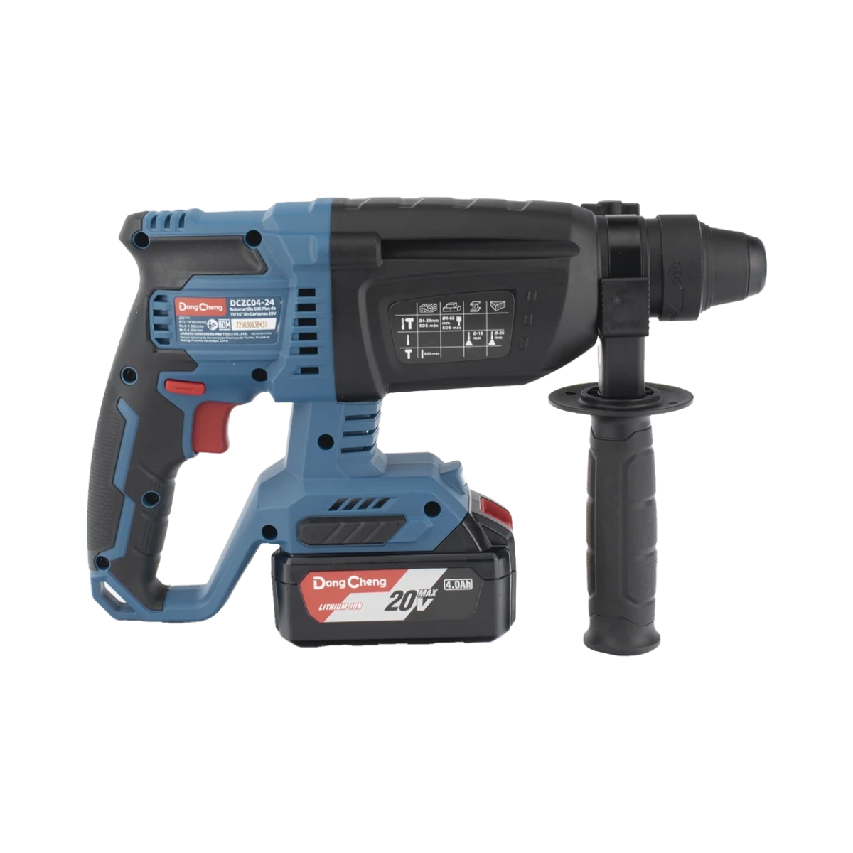 HerramientasDONGCHENGDCZ-C0424-EMMartillo Perforador Inalámbrico SDS - PLUS 20V 2.7J Motor Brushless 2 Baterías 4.0Ah DONGCHENG DCZ - C0424 - EM - SILYMX