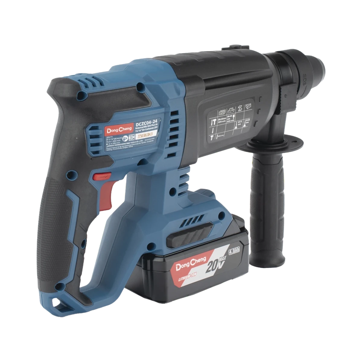 HerramientasDONGCHENGDCZ-C0424-EMMartillo Perforador Inalámbrico SDS - PLUS 20V 2.7J Motor Brushless 2 Baterías 4.0Ah DONGCHENG DCZ - C0424 - EM - SILYMX