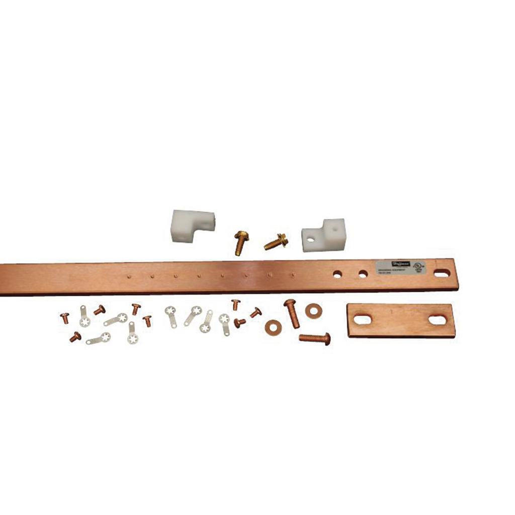 Kit de Barra de Tierra Física, Para Rack de 19 in, Fabricada en Aleación de Cobre Electrolítica Resistente HOFFMAN DG19 - SILYMX