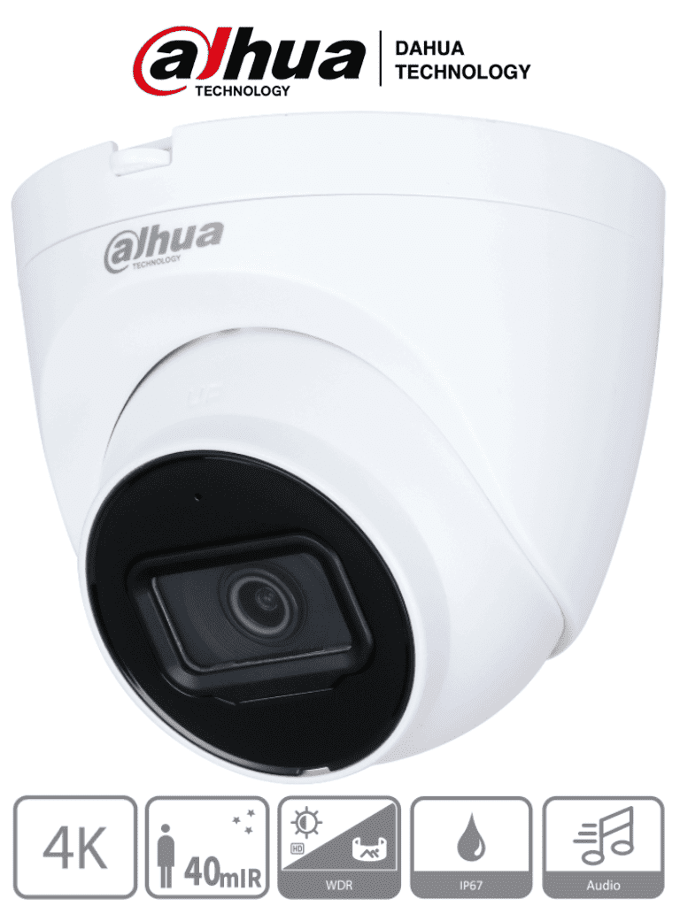 Camaras Analogicas DomoDAHUADH-HAC-HDW1801TQN-ACámara Domo 4K 8MP Lente 2.8mm WDR Real 120 DB IP67 Soporta CVI CVBS AHD TVI Dahua DH - HAC - HDW1801TQN - A - SILYMX