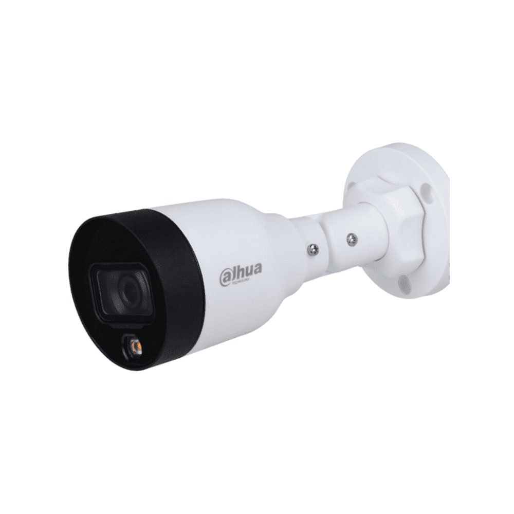 Camara Bullet IP Dahua Full Color de 2 Megapixeles Lente de 2.8mm 102 Grados Microfono Integrado H.265+ IP67 PoE DWDR DH-IPC-HFW1239S1-A-LED-S5