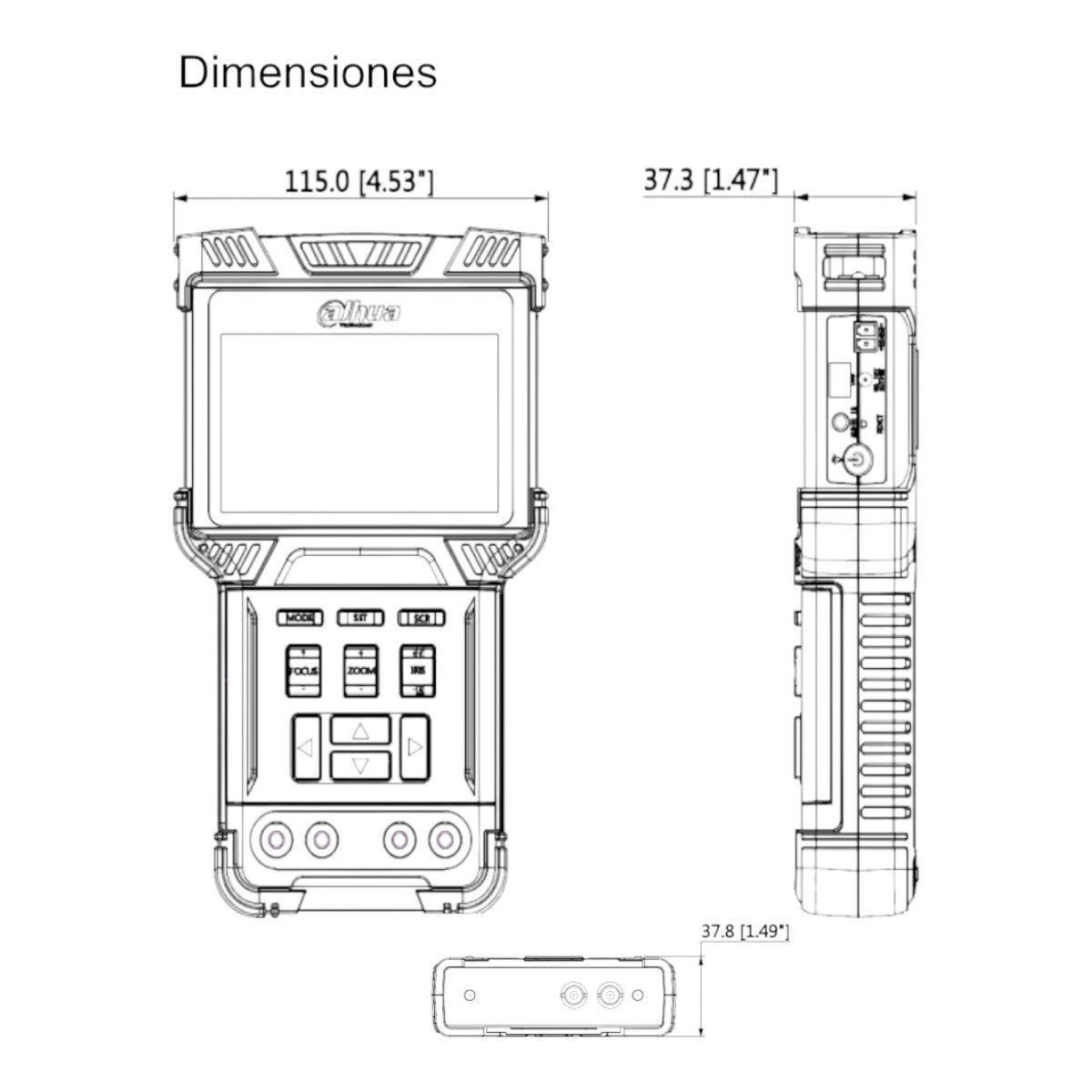 Probador de Video IP y HDCVI Soporta H.264 y H.265 Soporta Control PTZ & Probador de Audio Soporta Prueba de Cable de Red Multímetro Digital Salida Poe 802.3at y Salida de 12v 2Amp DH-PFM900-E - SILYMX