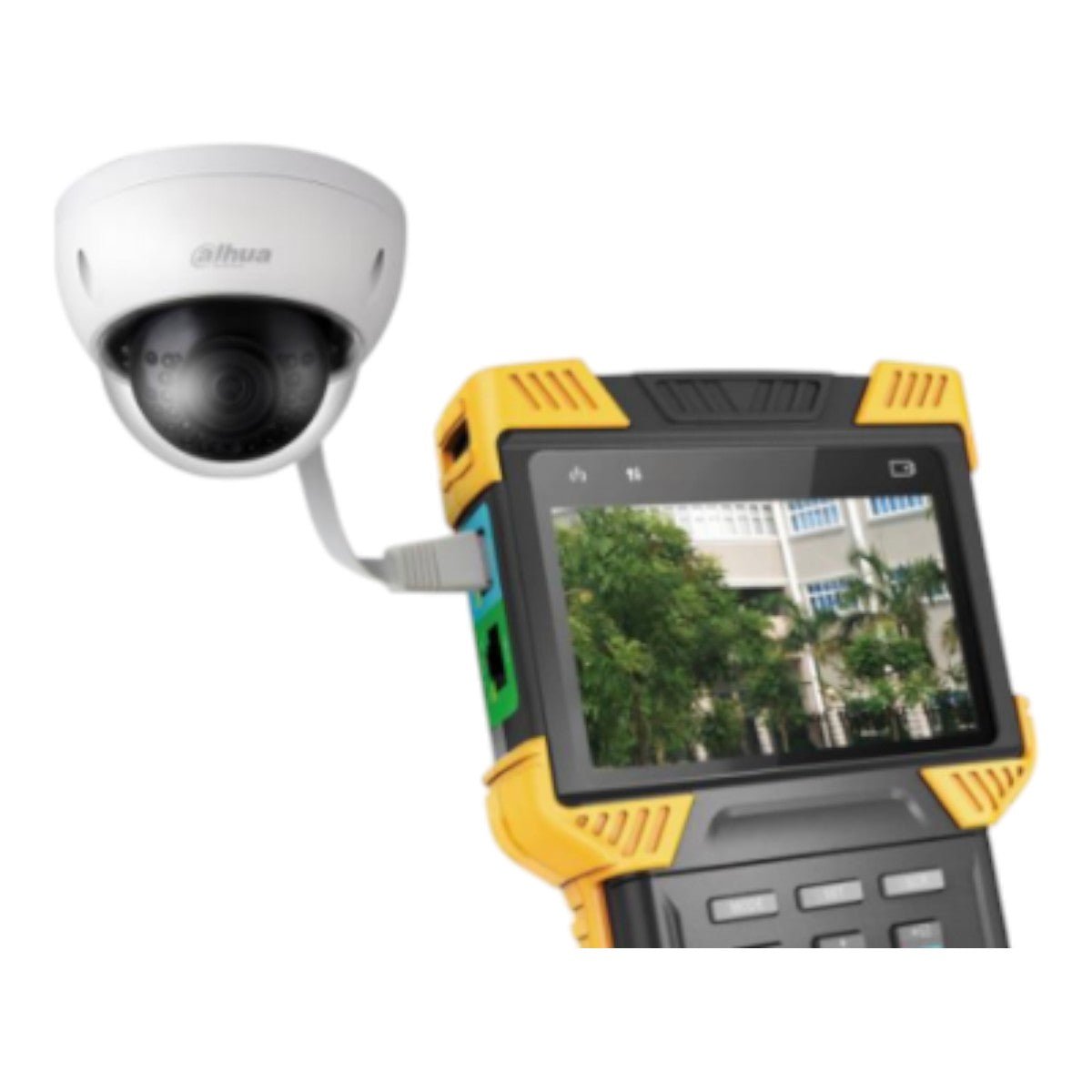 Probador de Video IP y HDCVI Soporta H.264 y H.265 Soporta Control PTZ & Probador de Audio Soporta Prueba de Cable de Red Multímetro Digital Salida Poe 802.3at y Salida de 12v 2Amp DH-PFM900-E - SILYMX