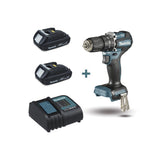 Rotomartillo Taladro Inalámbrico SIN CARBONES Broquero de 1/2" 1,700 RPM 18V Torque: 42 N.m C/2 Bat. (1.5Ah) y Cargador DHP487SYX2 - SILYMX
