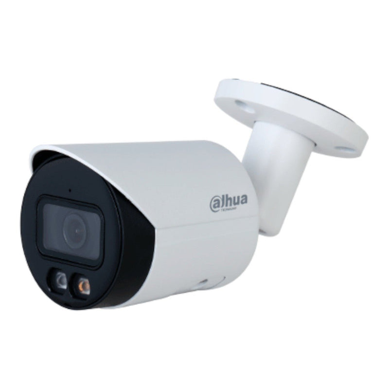 Camara Bullet IP 4 Megapixeles Iluminador Dual Inteligente+Full Color WizSense Lente de 2.8mm 95 Grados Microfono Integrado 30 Mts de IR y Luz Visible Metal Ranura MicroSD WDR 120dB SMD Plus PoE DH-IPC-HFW2449S-S-IL - SILYMX
