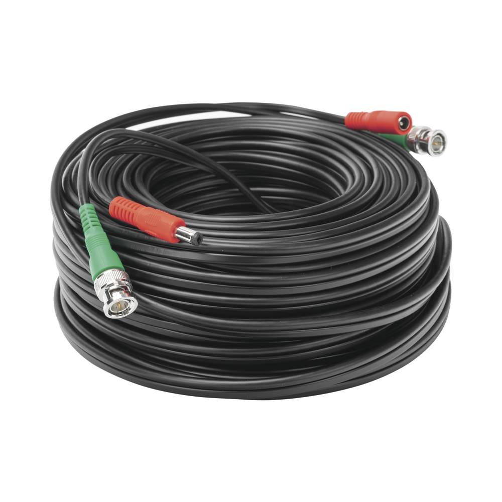 Cable Coaxial Armado de 30 Metros para Video y Energía para Cámaras 4K Conector BNC (Video) y PLUG de Alimentación (Siamés) Uso interior DIY-30M-HD - SILYMX