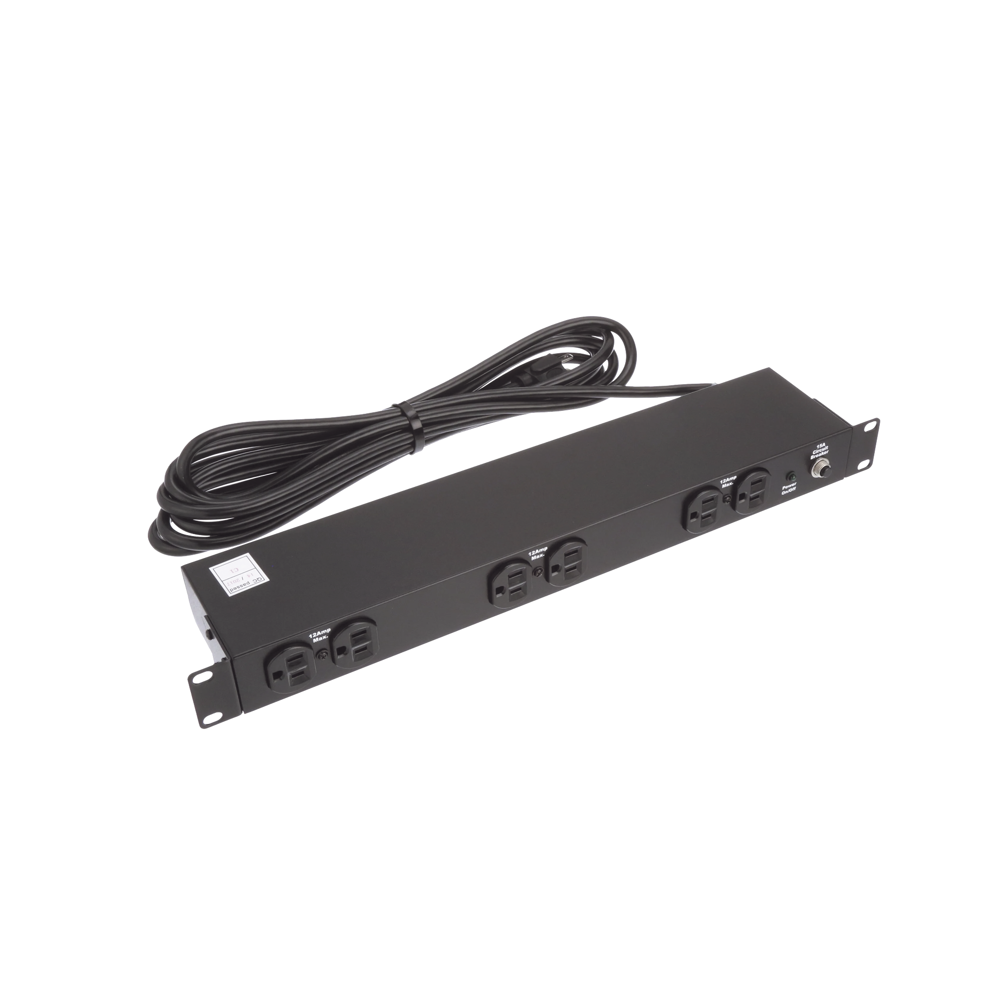 PDU Básico de Montaje en Rack, Con 6 Salidas Frontales NEMA 5-15R,  Enchufe de Entrada NEMA 5-15P, de 19in, 1UR, 15 Amp, 120 Vca HOFFMAN DP1N190615 - SILYMX