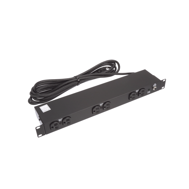 PDU Básico de Montaje en Rack, Con 6 Salidas Frontales NEMA 5-15R,  Enchufe de Entrada NEMA 5-15P, de 19in, 1UR, 15 Amp, 120 Vca HOFFMAN DP1N190615 - SILYMX