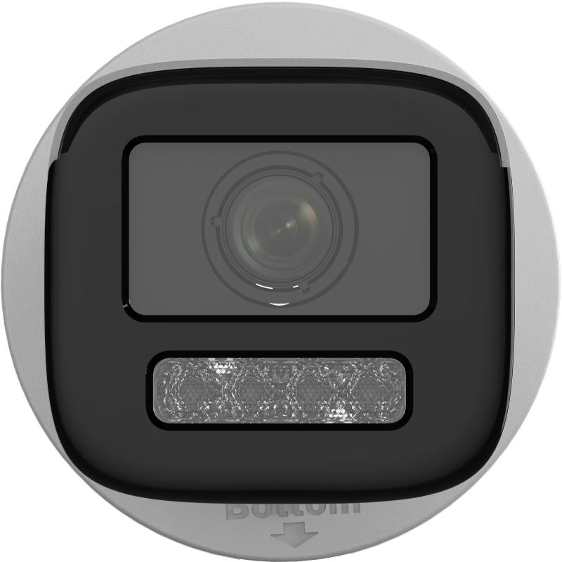 Cámara Bala IP 4 Megapíxel Lente Mot. 2.8 a 12 mm Dual Light 50 mts IR + 50 mts Luz Blanca ACUSENSE Lite Audio de Dos Vías Luz Intermitente y Alerta de Audio Exterior IP67 WDR 120 dB PoE ONVIF Micro SD DS-2CD1643G2-LIZSU/SL - SILYMX