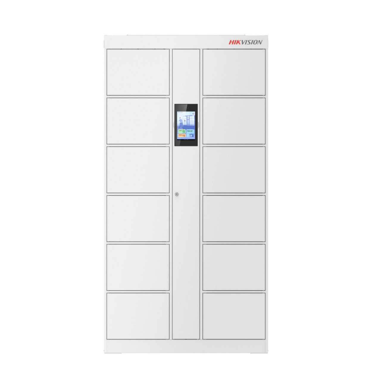 Locker Inteligente de 12 Espacios con Reconocimiento Facial Incluido de 8" MAESTRO Uso para Visitantes y/o Empleados Fácil Uso y Puesta en Marcha DS-KLM28-12 - SILYMX