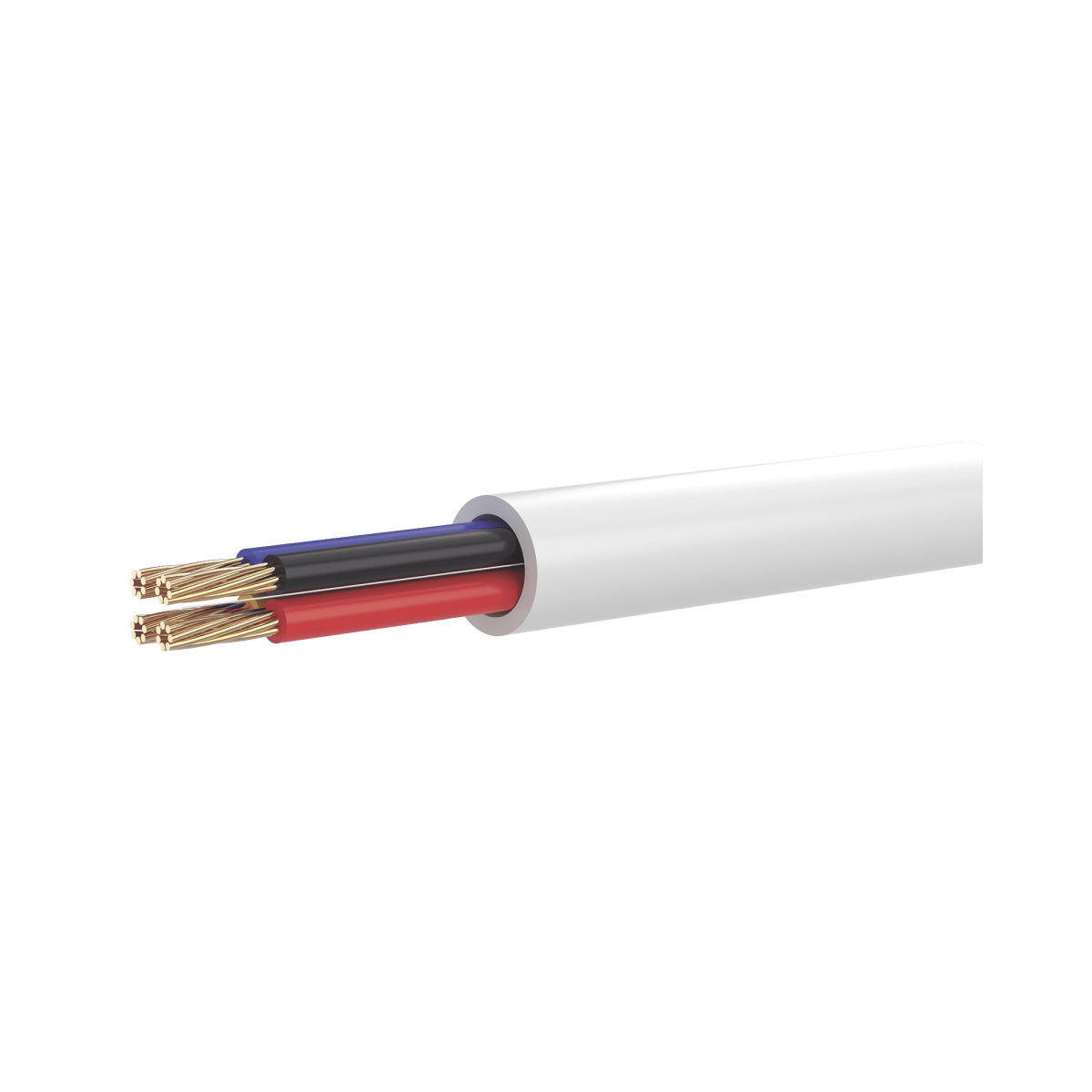 Bobina de 100 Metros (328.08 Pies) de Cable Multifilar / CCA / 4 x 22 AWG / Color Blanco / PVC / CCAM / Uso en Interior / Aplicaciones en Alarmas - Automatización